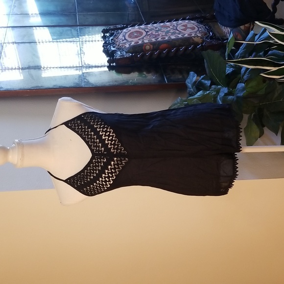 Topshop Pants - Topshop Sheer Black Top Knit V Neck Romper Sexy See Through Cheeky